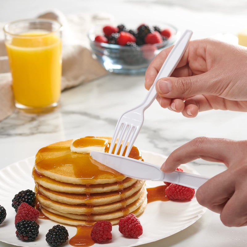 Comfy Package [500 Count] Heavy Duty White Plastic Forks, Extra Heavyweight Disposable Forks Perfect for Restaurants, Parties, and Dinner - Image 3
